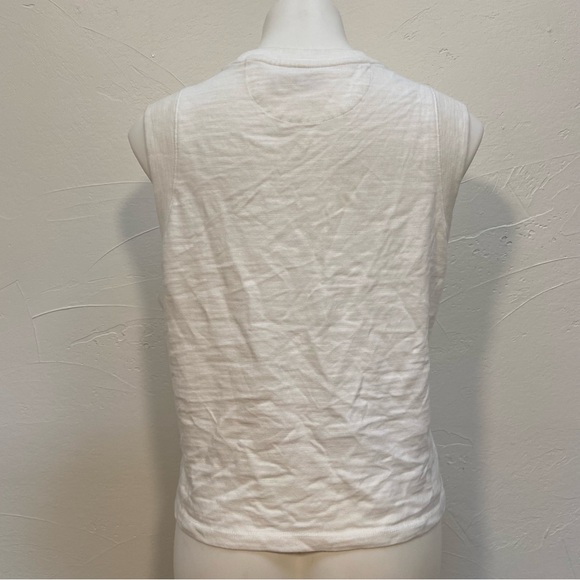 FAHERTY WHITE ORGANIC COTTON SUNWASHED SLUB MUSCLE SUSTAINABLE TANK TOP - Picture 10 of 15